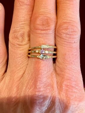 Silver Gemstone Ring Stack